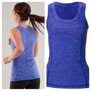 LULULEMON Dash Tank Heathered Royalty Blue Size 4 Scoop Neck‎ Yoga Running